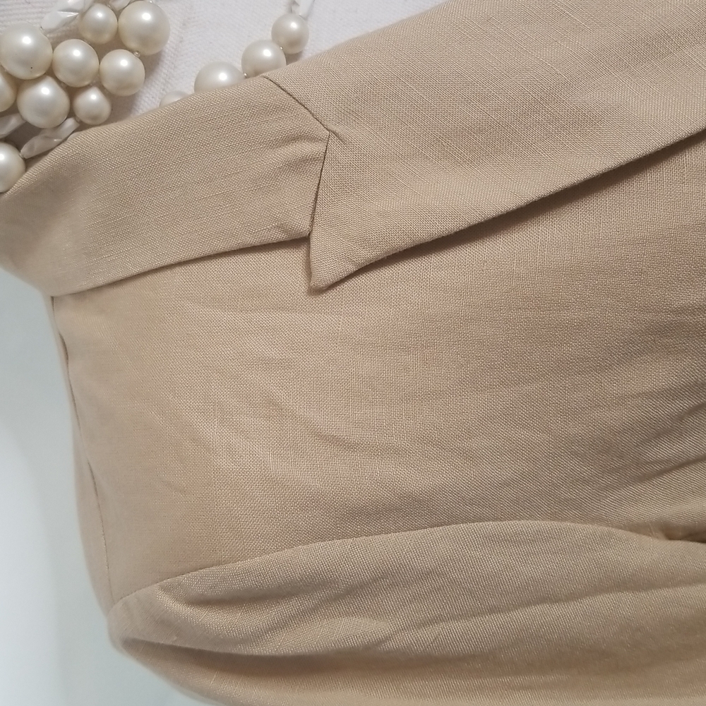 LINEN Blend ASTR Verona Blazer Dress Style # ADR95272 tan double breasted Sz: M - Picture 5 of 15